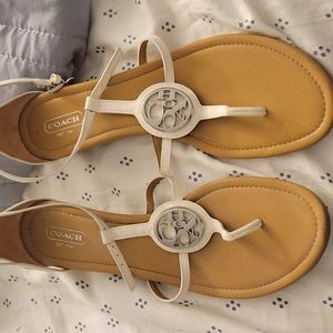 White coach sandals